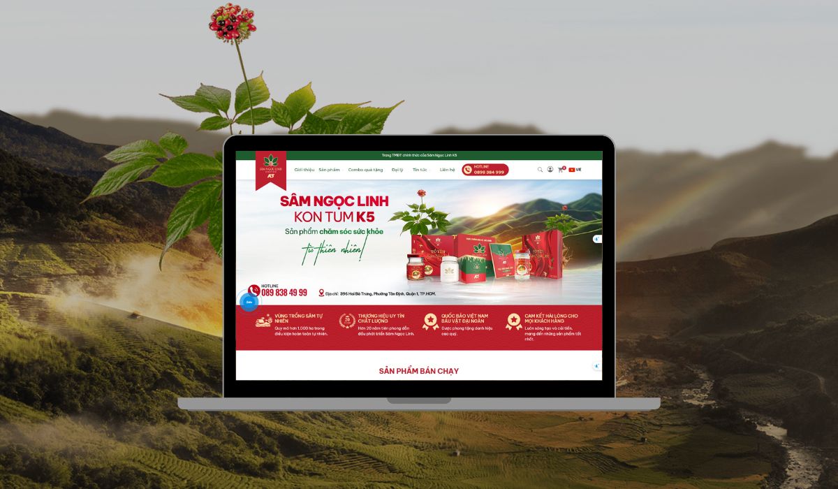 Website Thương Mại Điện Tử Cho Thương Hiệu Sâm Ngọc Linh Đẩy Mạnh Doanh Số Bán Hàng
