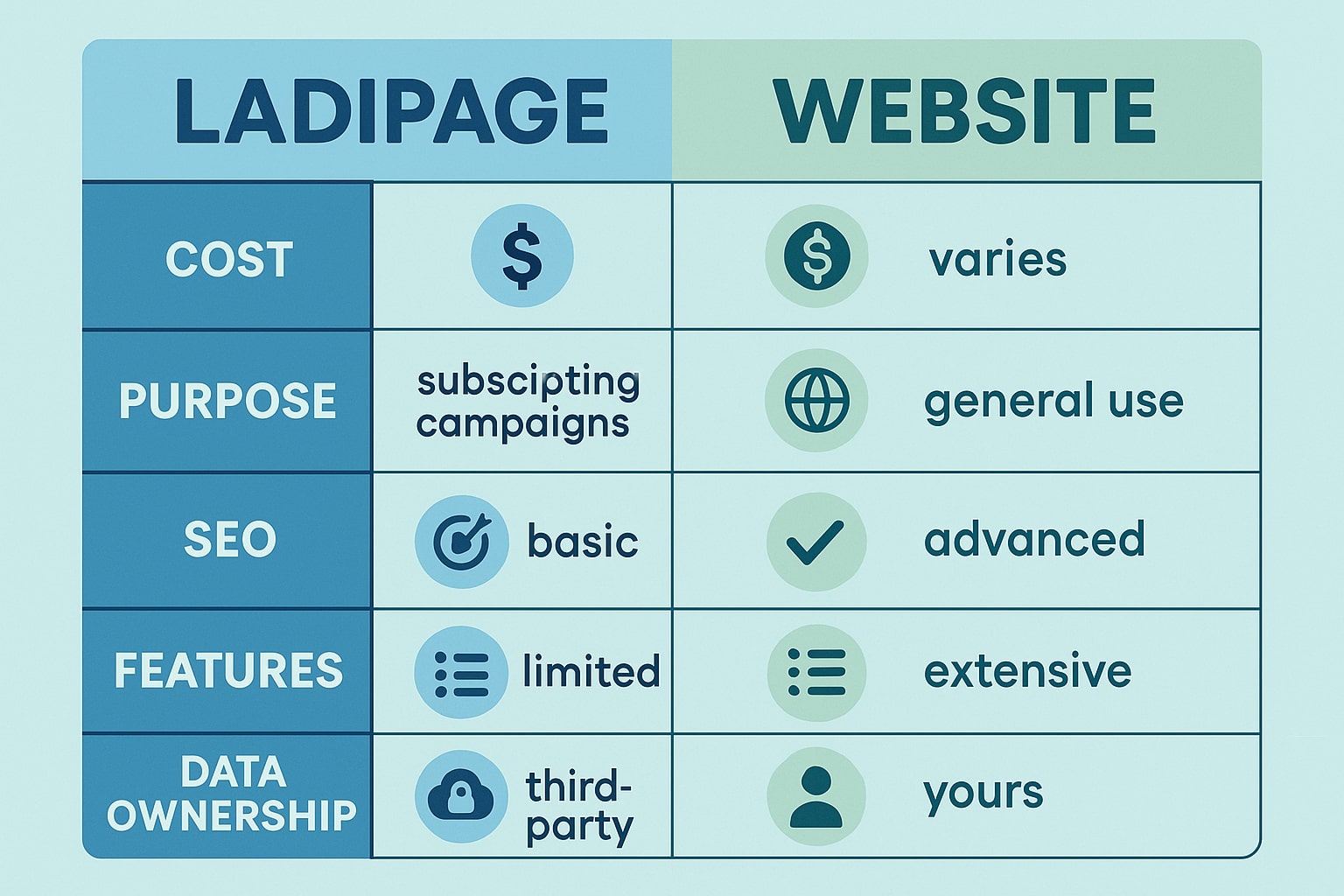 So sánh Ladipage và thiết kế website chuyên nghiệp