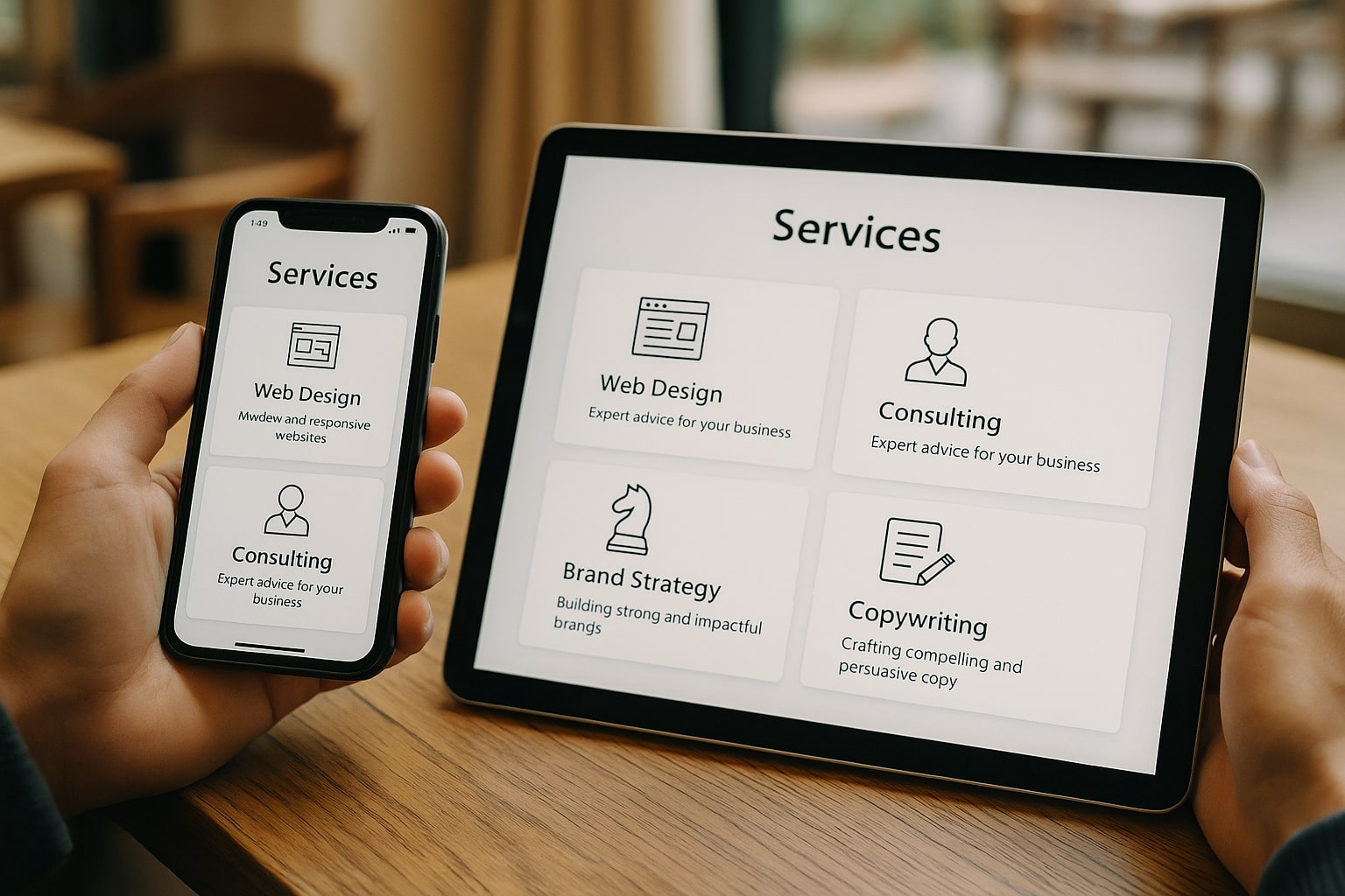 Trang “Dịch vụ” hoặc “Sản phẩm”